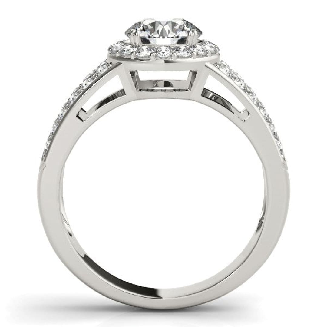 14k White Gold Round Split Shank Style Diamond Engagement Ring (1 1/2 cttw) | Richard