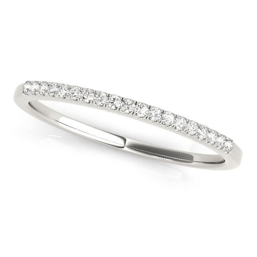 14k White Gold Round Thin Diamond Wedding Band (1/4 cttw) | Richard Cannon Jewelry