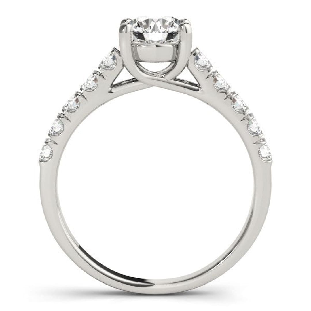 14k White Gold Round Trellis Setting Diamond Engagement Ring (1 cttw) | Richard Cannon