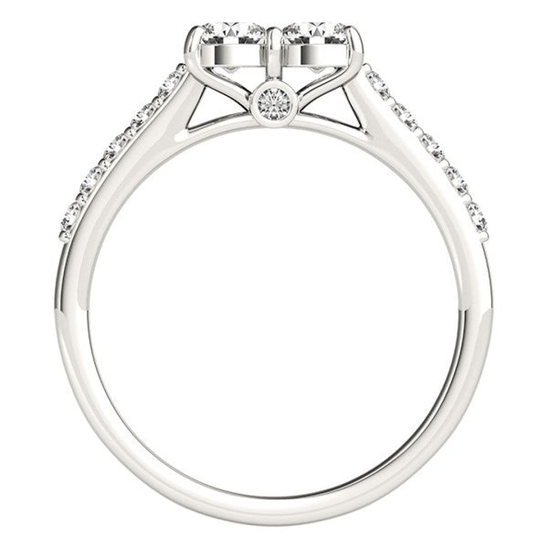 14k White Gold Round Two Stone Diamond Ring (3/4 cttw) | Richard Cannon Jewelry