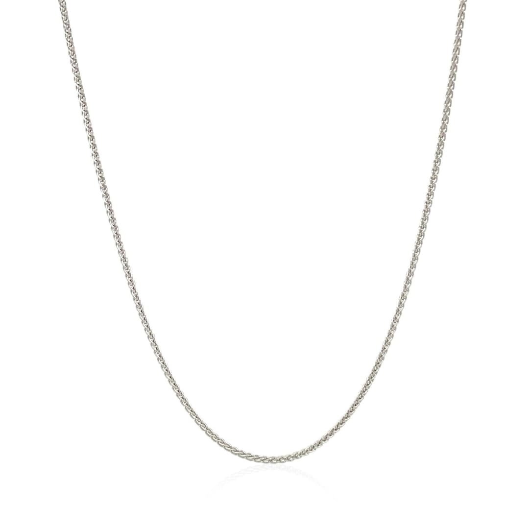 14k White Gold Round Wheat Chain 1.0mm | Richard Cannon Jewelry