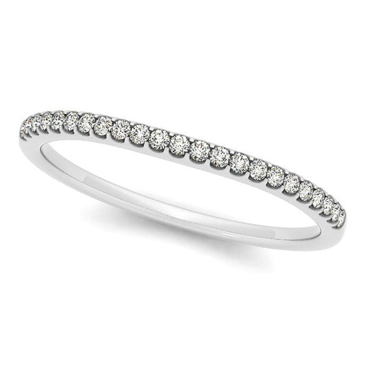 14k White Gold Scallop Setting Round Diamond Wedding Band (1/10 cttw) | Richard Cannon