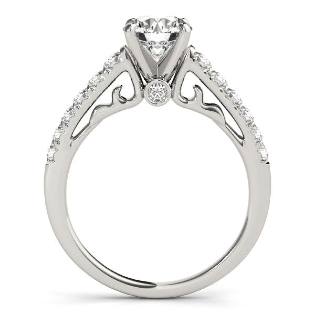 14k White Gold Scalloped Single Row Band Diamond Engagement Ring (1 3/8 cttw) | Richard