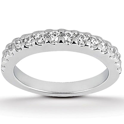 14k White Gold Shared Prong Diamond Wedding Ring Band | Richard Cannon Jewelry