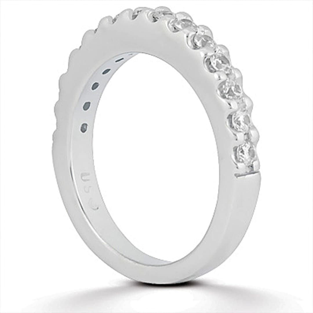 14k White Gold Shared Prong Diamond Wedding Ring Band | Richard Cannon Jewelry