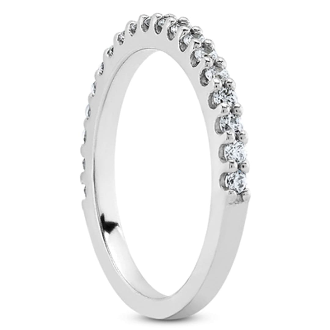 14k White Gold Shared Prong Diamond Wedding Ring Band with U Settings | Richard Cannon