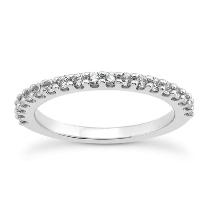 14k White Gold Shared Prong Diamond Wedding Ring Band with U Settings | Richard Cannon