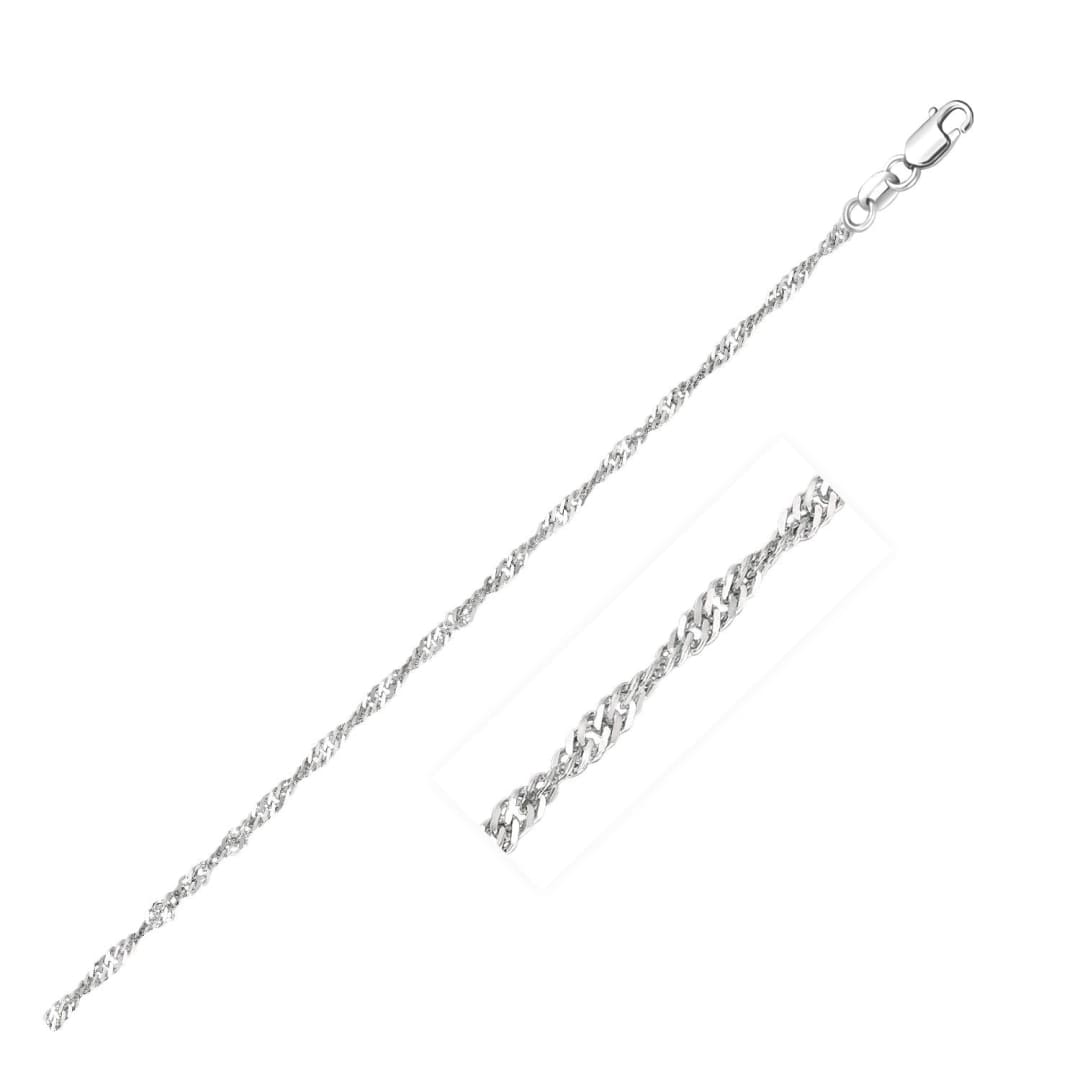 14k White Gold Singapore Chain 1.7mm | Richard Cannon Jewelry