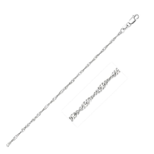 14k White Gold Singapore Chain 1.7mm | Richard Cannon Jewelry