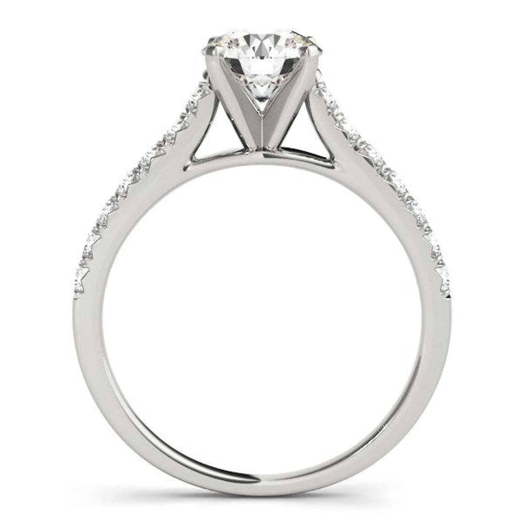 14k White Gold Single Row Band Diamond Engagement Ring (1 1/3 cttw) | Richard Cannon