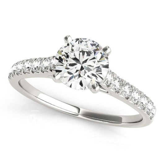 14k White Gold Single Row Band Diamond Engagement Ring (1 1/3 cttw) | Richard Cannon