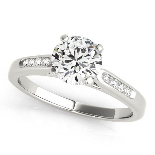 14k White Gold Single Row Diamond Engagement Ring (1 cttw) | Richard Cannon Jewelry