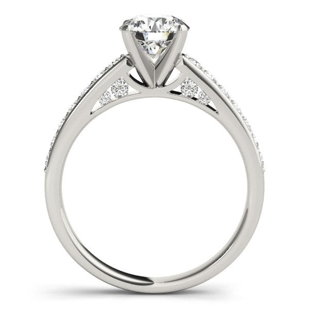 14k White Gold Single Row Prong Set Diamond Engagement Ring (1 3/8 cttw) | Richard Cannon