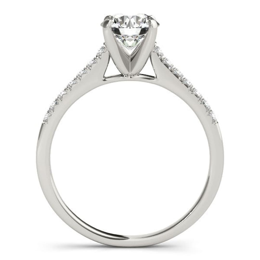 14k White Gold Single Row Scalloped Set Diamond Engagement Ring (1 1/8 cttw) | Richard