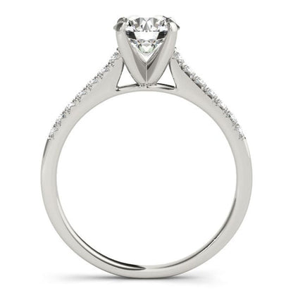 14k White Gold Single Row Scalloped Set Diamond Engagement Ring (1 1/8 cttw) | Richard