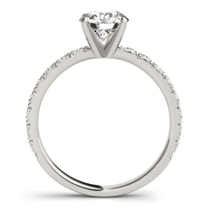 14k White Gold Single Row Shank Round Diamond Engagement Ring (1 1/3 cttw) | Richard