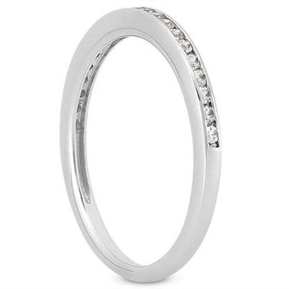 14k White Gold Slim Profile Diamond Channel Set Wedding Ring Band | Richard Cannon Jewelry