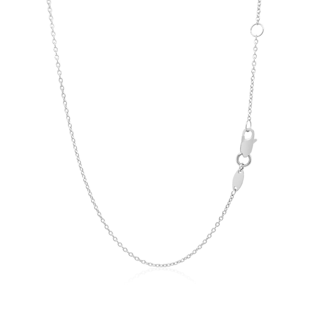 14k White Gold Smooth Flat Horizontal Bar Style Necklace | Richard Cannon Jewelry