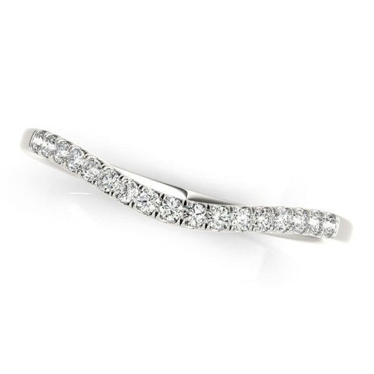 14k White Gold Soft Curved Diamond Wedding Band (1/8 cttw) | Richard Cannon Jewelry