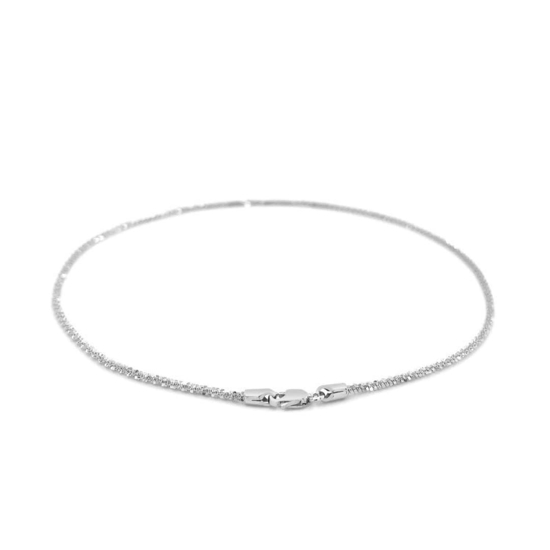 14k White Gold Sparkle Anklet 1.5mm | Richard Cannon Jewelry