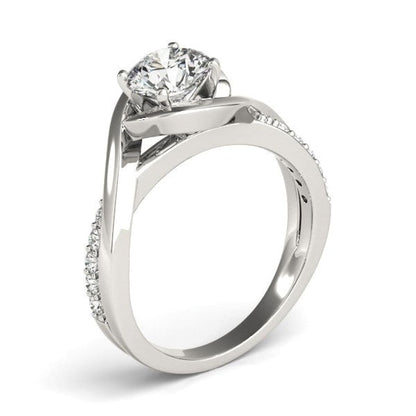 14k White Gold Split Band Round Bypass Diamond Engagement Ring (1 1/8 cttw) | Richard