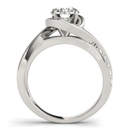 14k White Gold Split Band Round Bypass Diamond Engagement Ring (1 1/8 cttw) | Richard