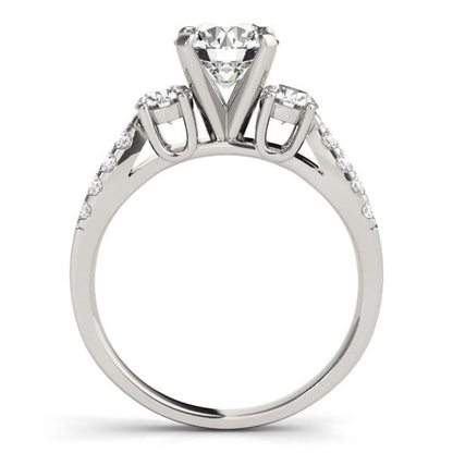 14k White Gold Split Shank 3 Stone Round Diamond Engagement Ring (2 cttw) | Richard