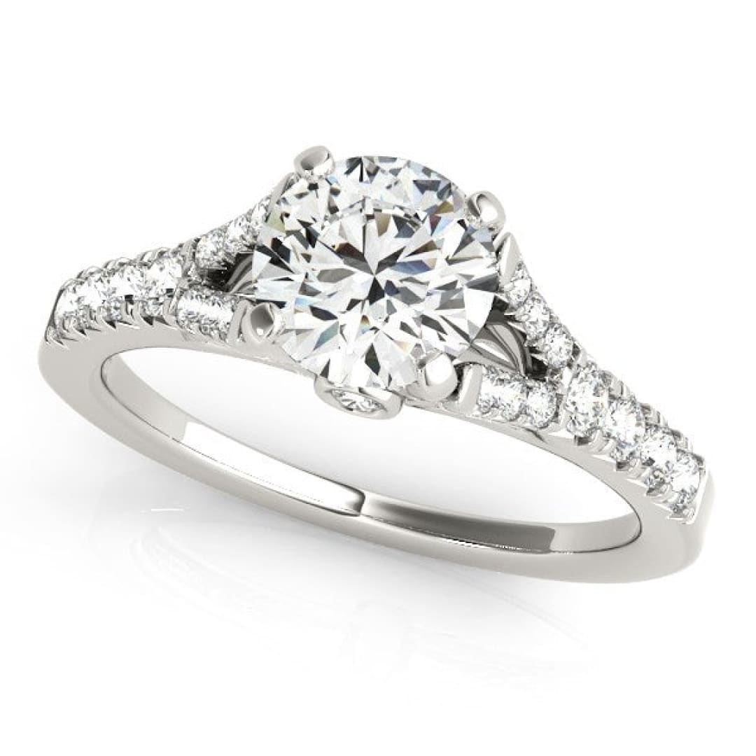 14k White Gold Split Shank Prong Set Diamond Engagement Ring (1 3/8 cttw) | Richard