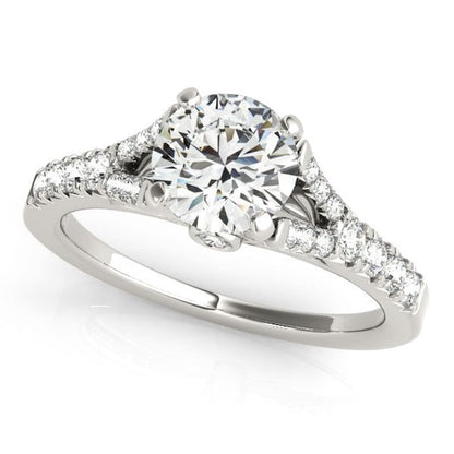 14k White Gold Split Shank Prong Set Diamond Engagement Ring (1 3/8 cttw) | Richard