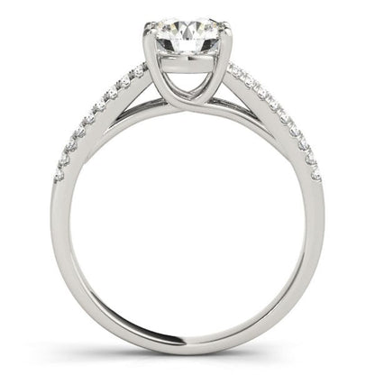 14k White Gold Split Shank Round Diamond Engagement Ring (1 1/8 cttw) | Richard Cannon