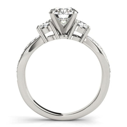 14k White Gold Split Shank Round Diamond Engagement Ring (1 5/8 cttw) | Richard Cannon