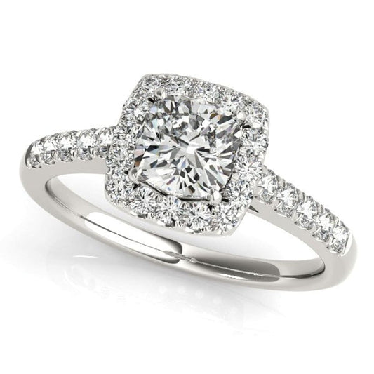 14k White Gold Square Outer Shape Round Diamond Engagement Ring (3/4 cttw) | Richard