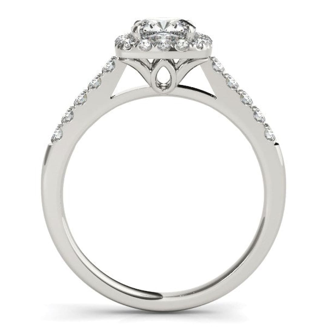 14k White Gold Square Outer Shape Round Diamond Engagement Ring (3/4 cttw) | Richard