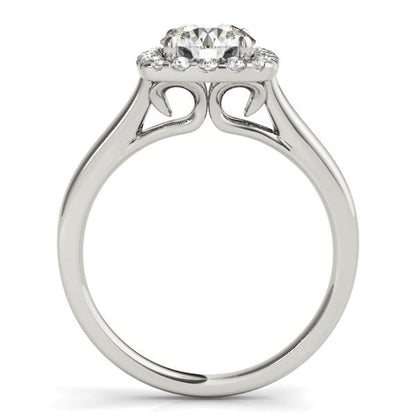 14k White Gold Square Shape Border Diamond Engagement Ring (1 1/3 cttw) | Richard Cannon