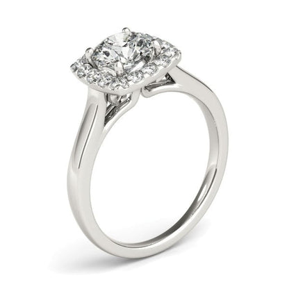 14k White Gold Square Shape Border Diamond Engagement Ring (1 1/3 cttw) | Richard Cannon