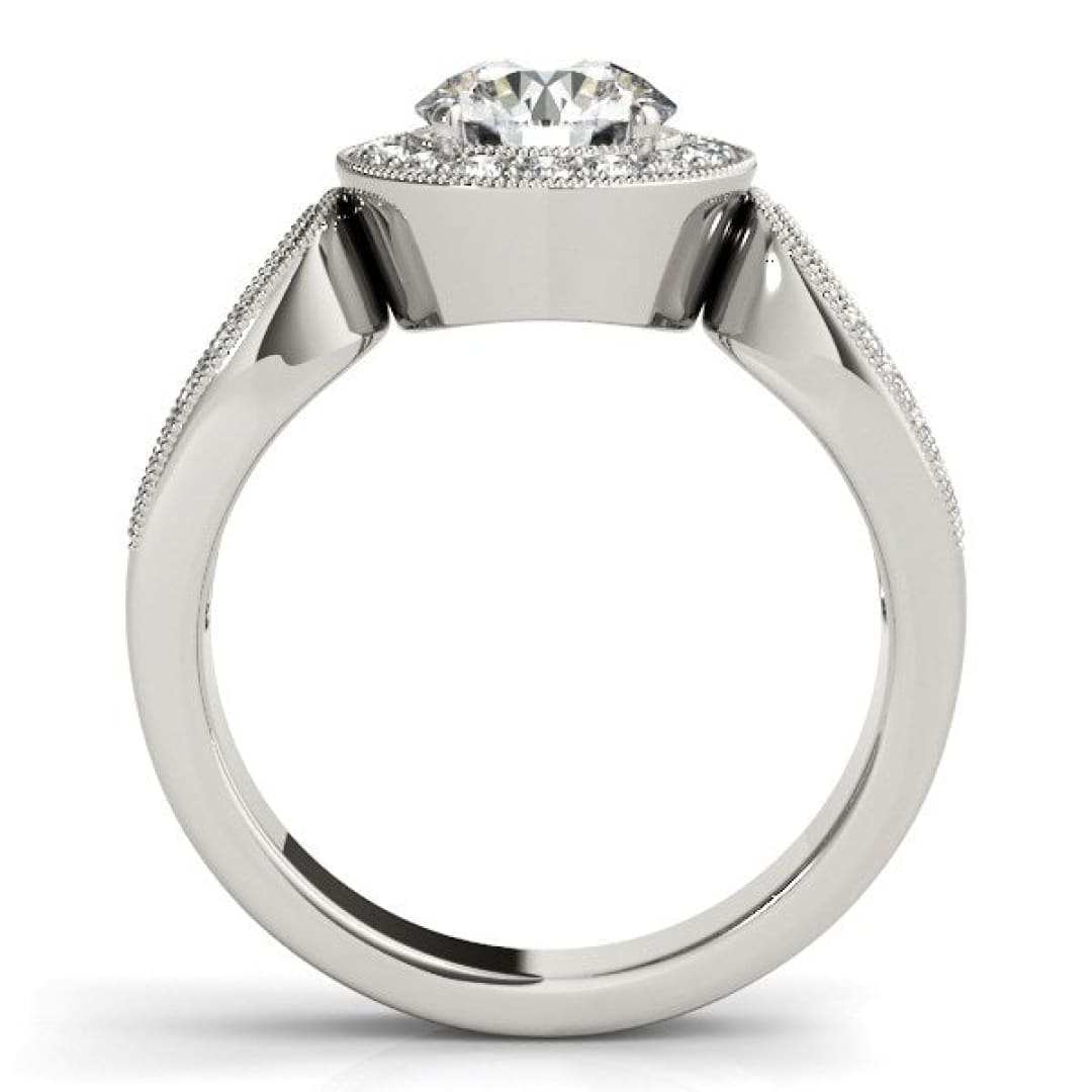 14k White Gold Teardrop Split Band Diamond Engagement Ring (1 1/3 cttw) | Richard Cannon