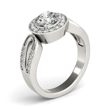 14k White Gold Teardrop Split Band Diamond Engagement Ring (1 1/3 cttw) | Richard Cannon