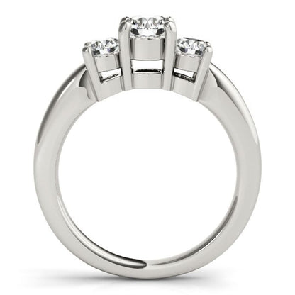 14k White Gold Timeless 3 Stone Round Diamond Engagement Ring (1 cttw) | Richard Cannon