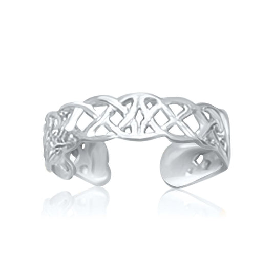 14k White Gold Toe Ring in a Celtic Knot Style | Richard Cannon Jewelry