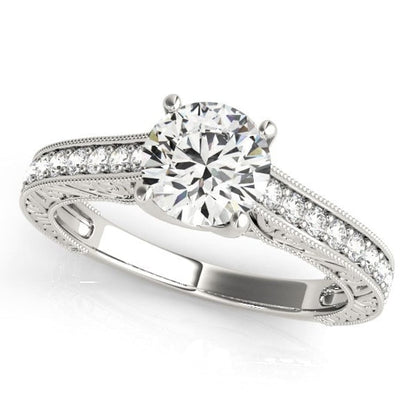 14k White Gold Trellis Antique Style Diamond Engagement Ring (1 1/4 cttw) | Richard