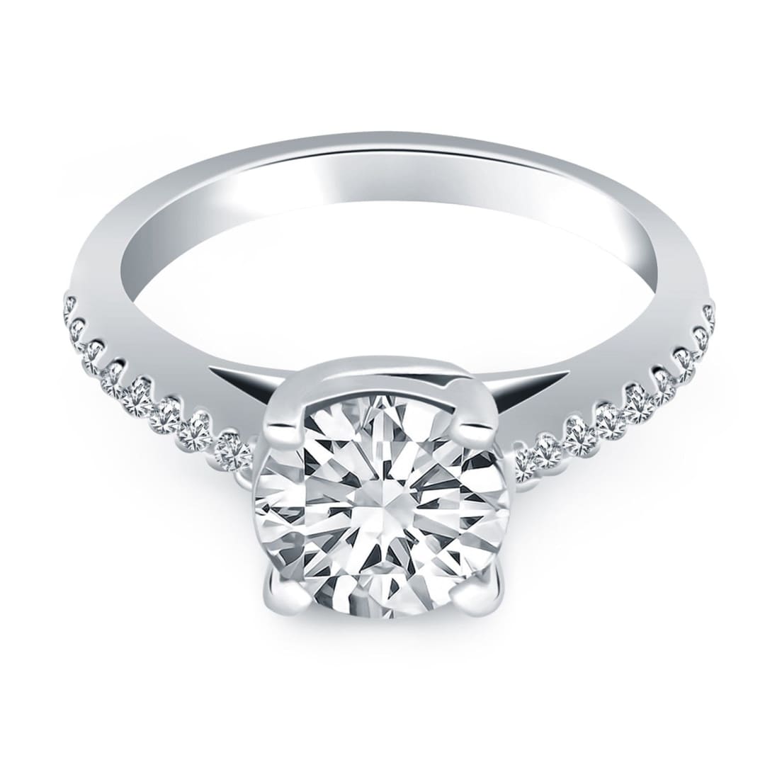 14k White Gold Trellis Diamond Engagement Ring | Richard Cannon Jewelry