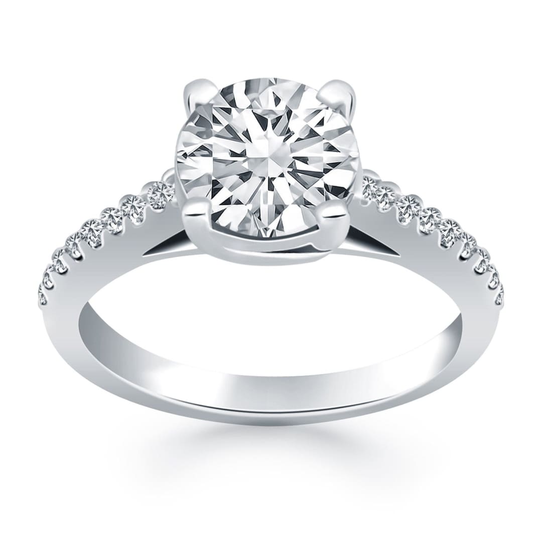 14k White Gold Trellis Diamond Engagement Ring | Richard Cannon Jewelry