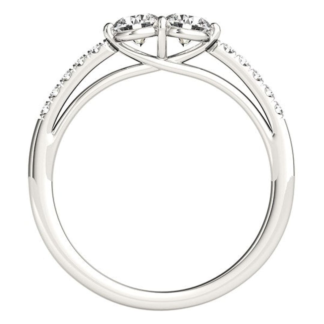 14k White Gold Two Stone Round Diamond Ring (5/8 cttw) | Richard Cannon Jewelry