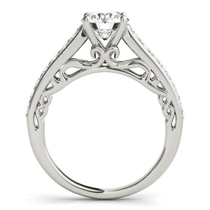 14k White Gold Unique Detailing Diamond Engagement Ring (1 1/3 cttw) | Richard Cannon