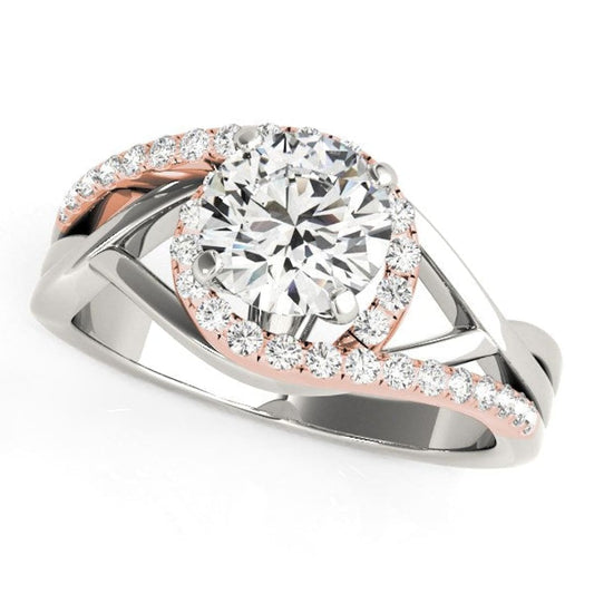 14k White And Rose Gold Bypass Diamond Engagement Ring (1 1/4 cttw) | Richard Cannon