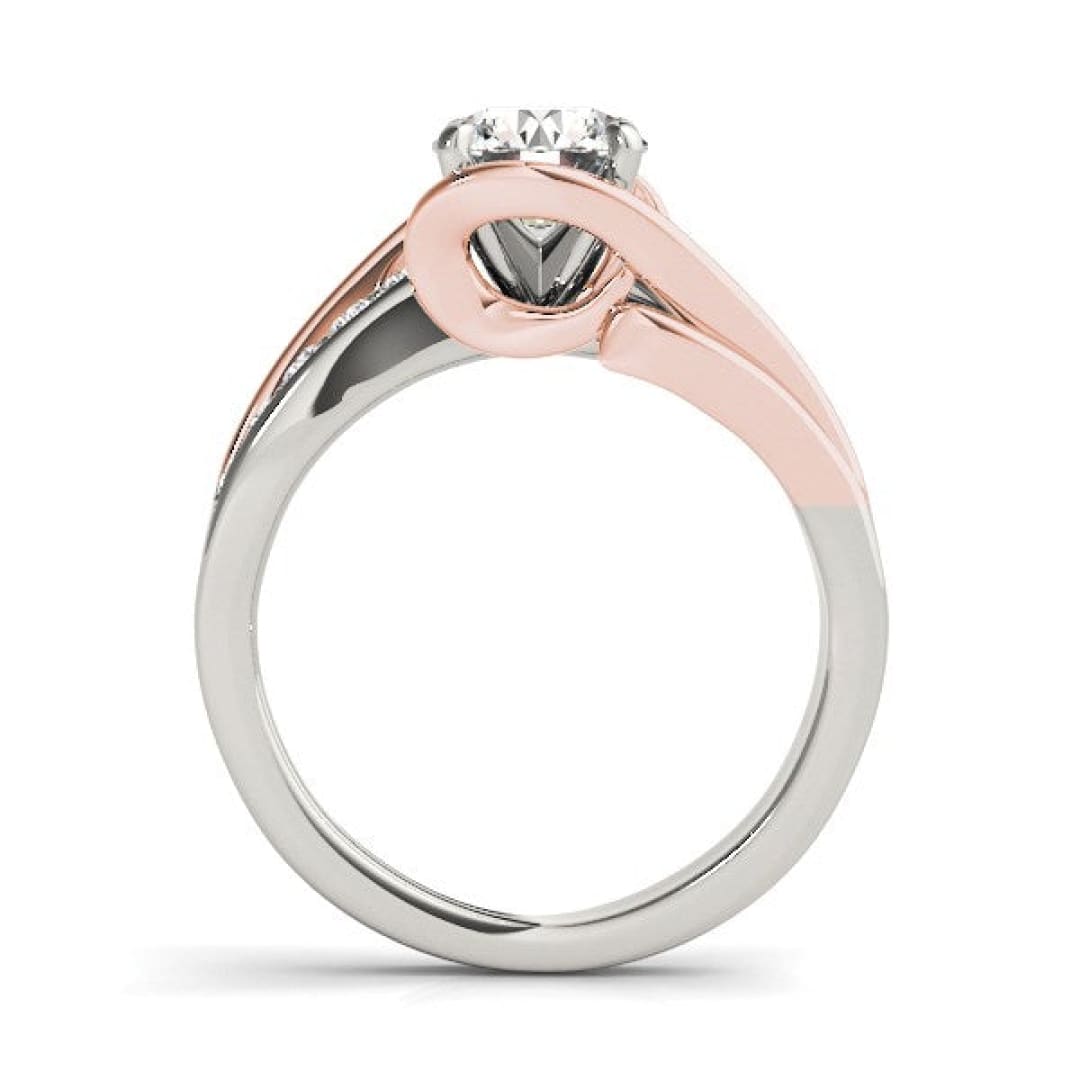 14k White And Rose Gold Bypass Shank Diamond Engagement Ring (1 1/8 cttw) | Richard