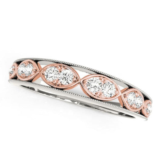 14k White And Rose Gold Infinity Style Diamond Band (1/5 cttw) | Richard Cannon Jewelry