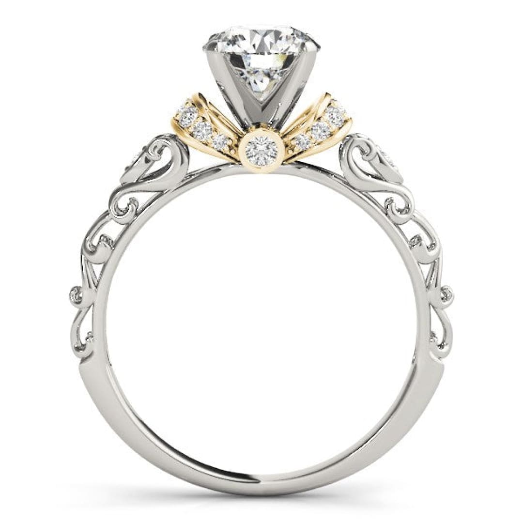 14k White And Yellow Gold Antique Style Diamond Engagement Ring (1 1/8 cttw) | Richard