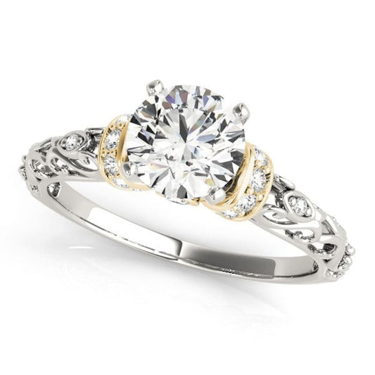 14k White And Yellow Gold Antique Style Diamond Engagement Ring (1 1/8 cttw) | Richard