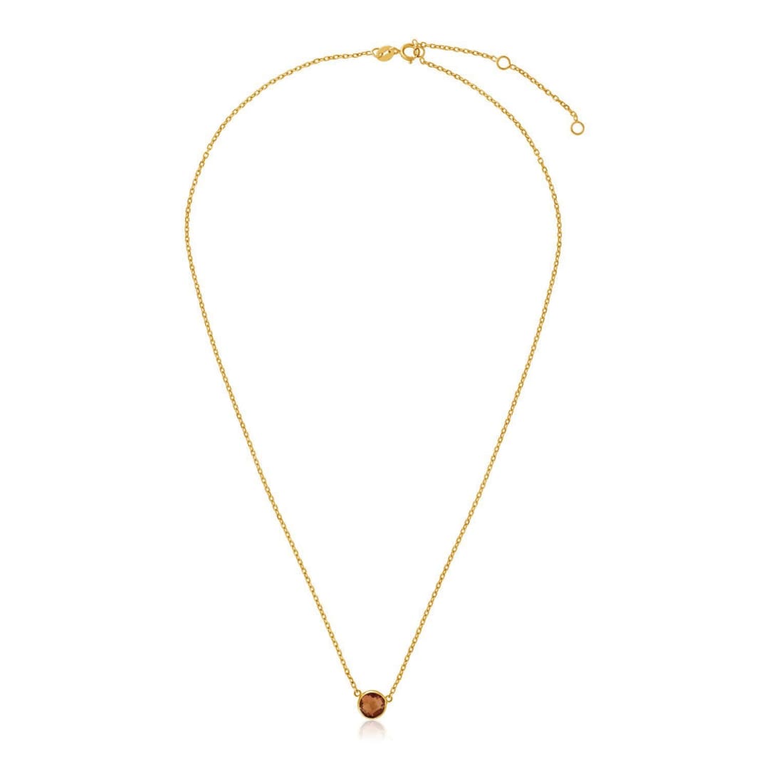 14k Yellow Gold 17 inch Necklace with Round Citrine | Richard Cannon Jewelry